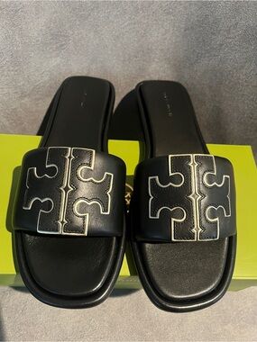 Tory Burch Women’s Double T Sport Slide Black Size 9.5 US